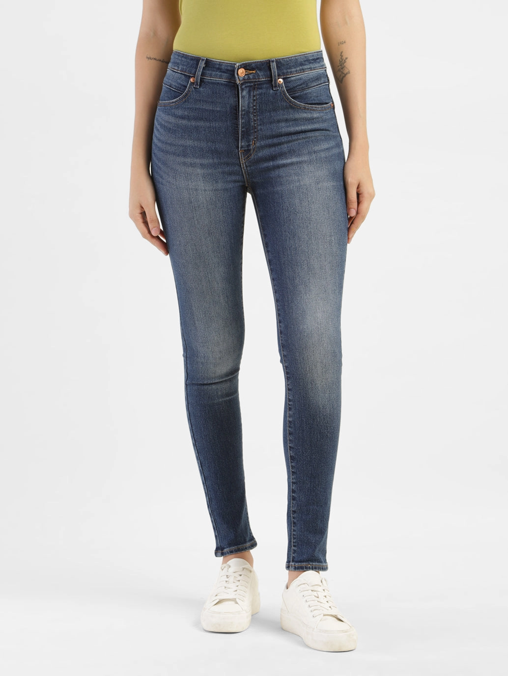 Natural Fit Casual Energy Women's Blue Shaping Wide Leg Fit High Rise Jeans