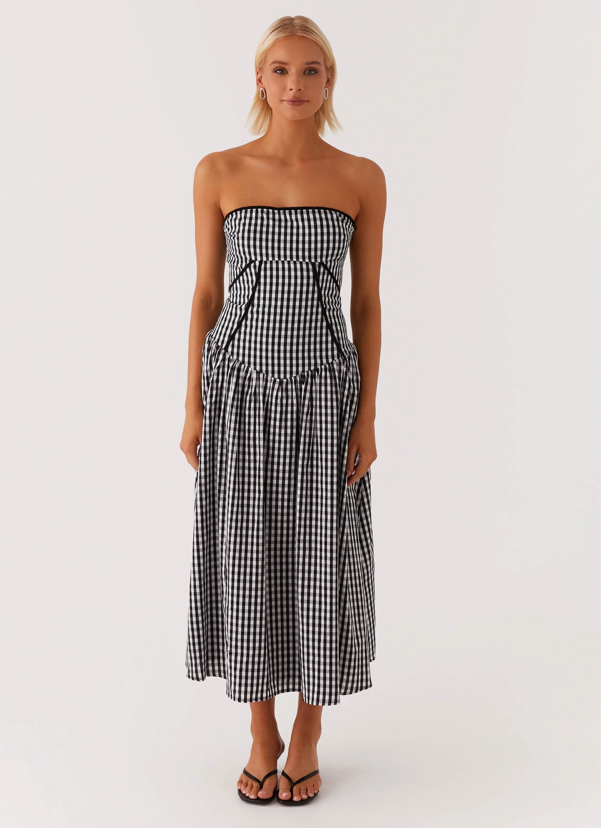 Street Mode Larnie Midi Dress - Black Gingam