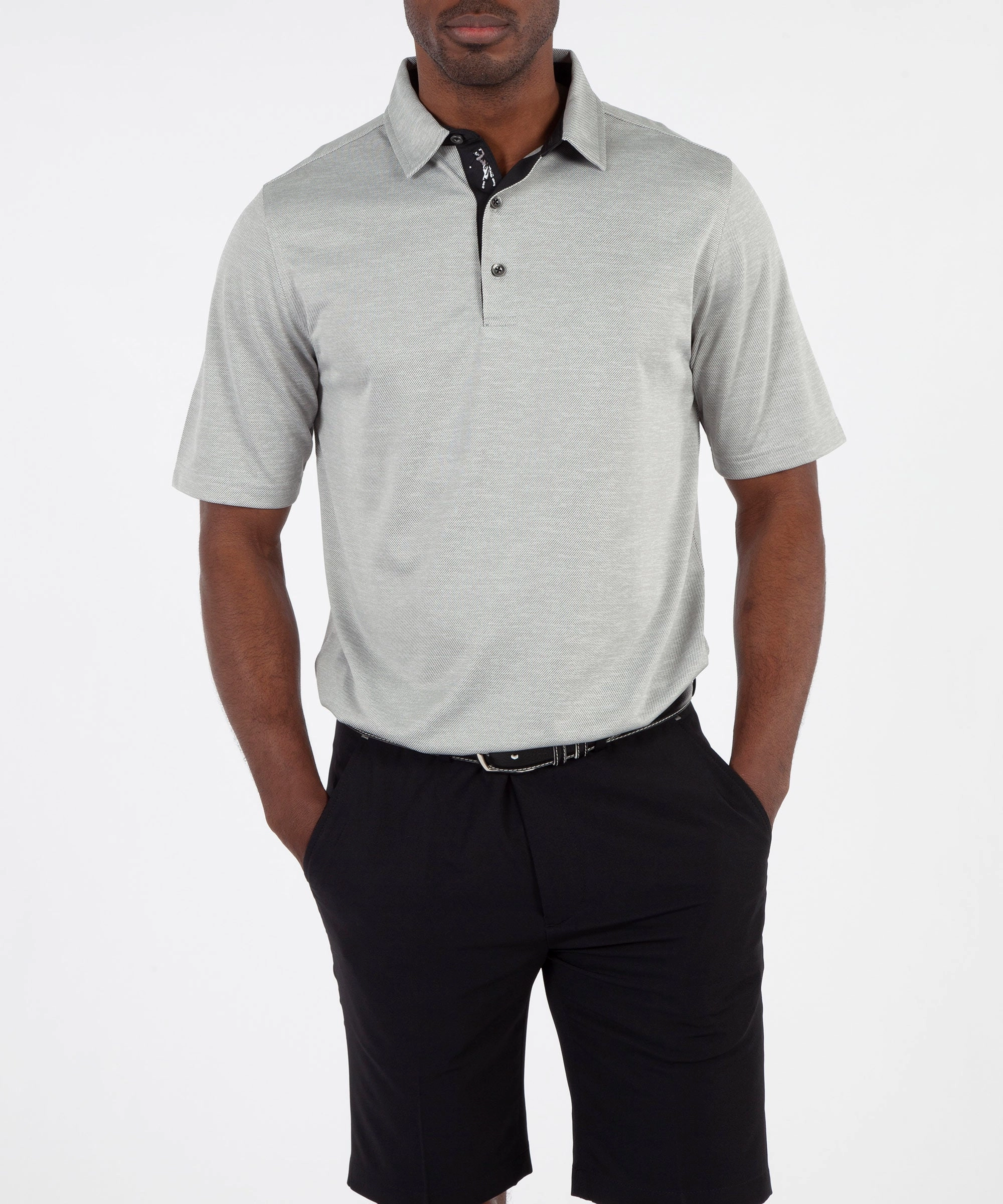 Performance Twill Jacquard Short Sleeve Polo Shirt Stylish Comfort Timeless Wear