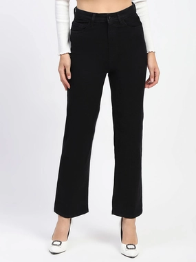 Perfect Waistband Madame Black Straight Fit Denim