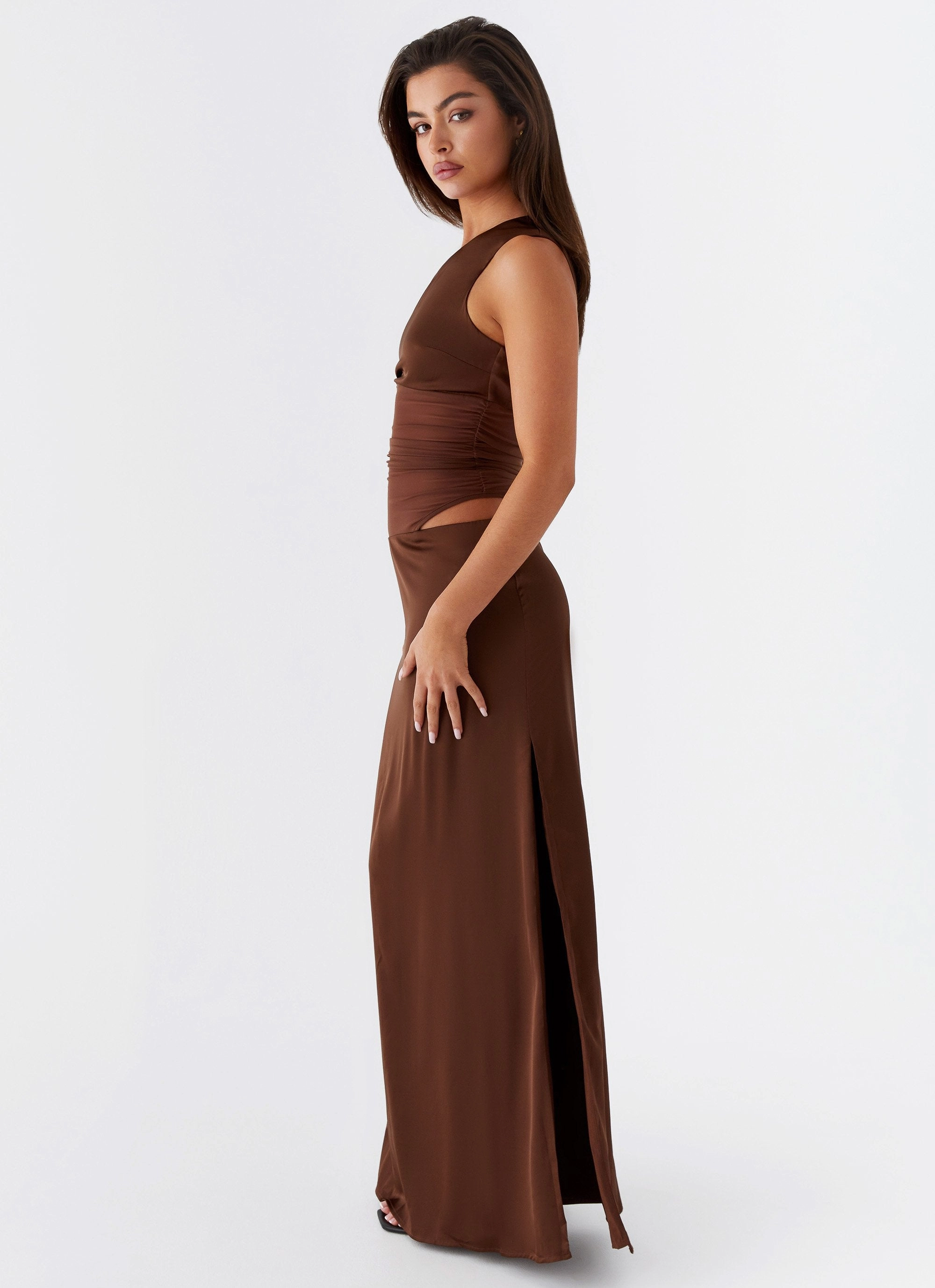 Juliette Maxi Dress - Chocolate Formal Wear