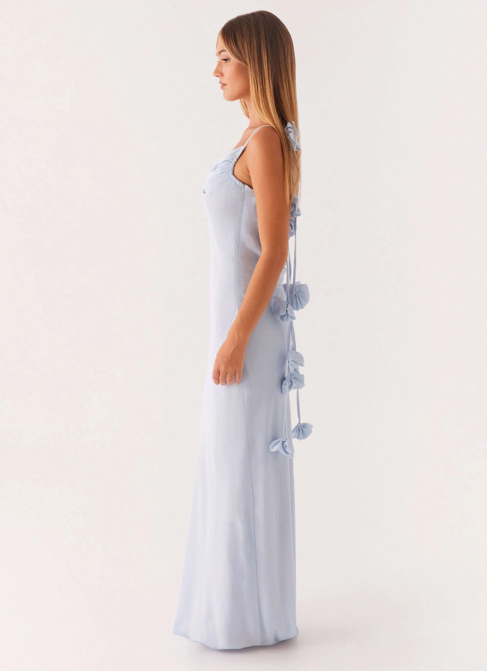 Quilted-Texture Summer Air Simona Maxi Dress - Pastel Blue