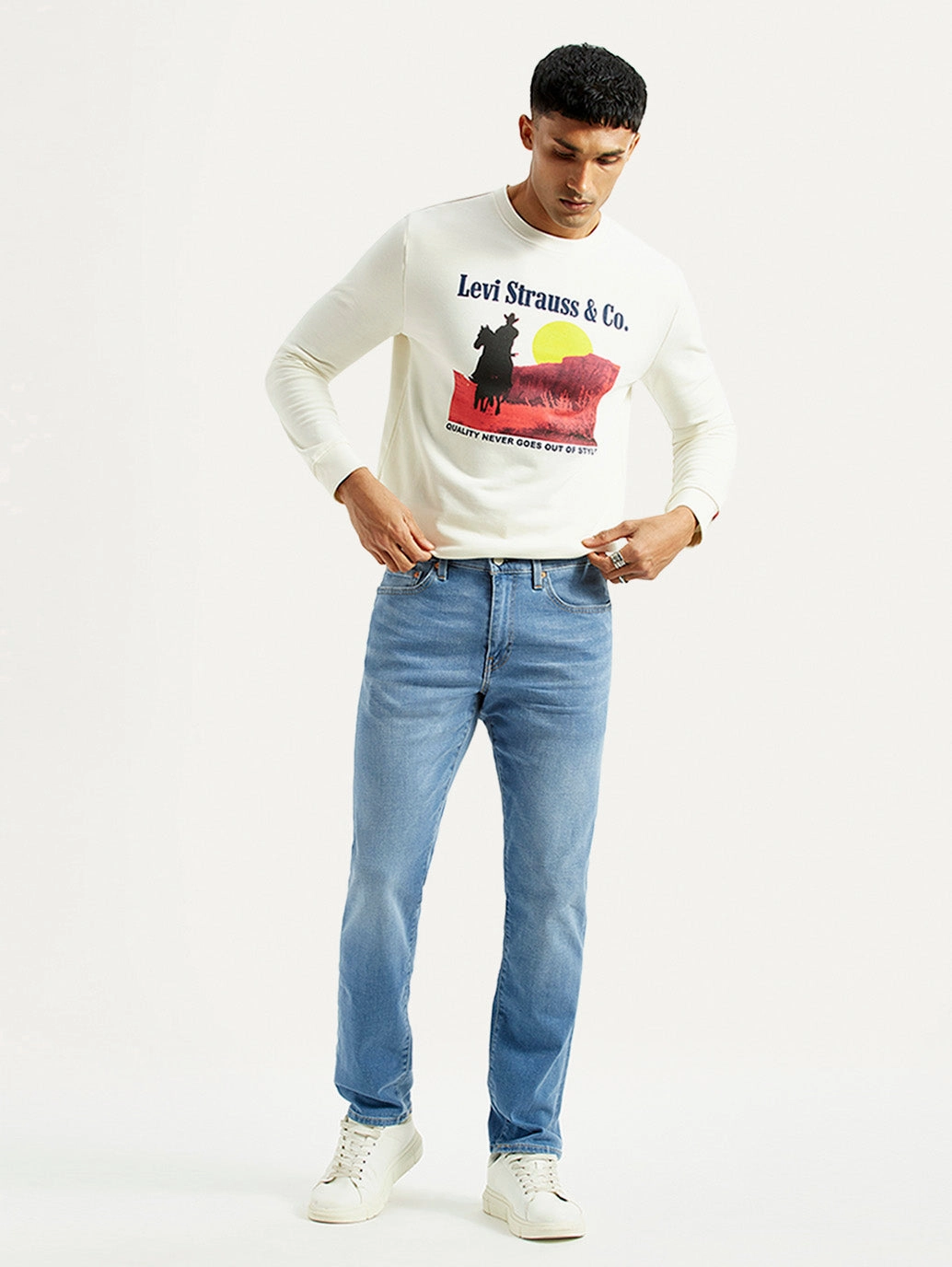 Non Toxic Textile Certified comfortable option Men's 511 Light Blue Slim Fit Mid Rise Selvedge Jeans