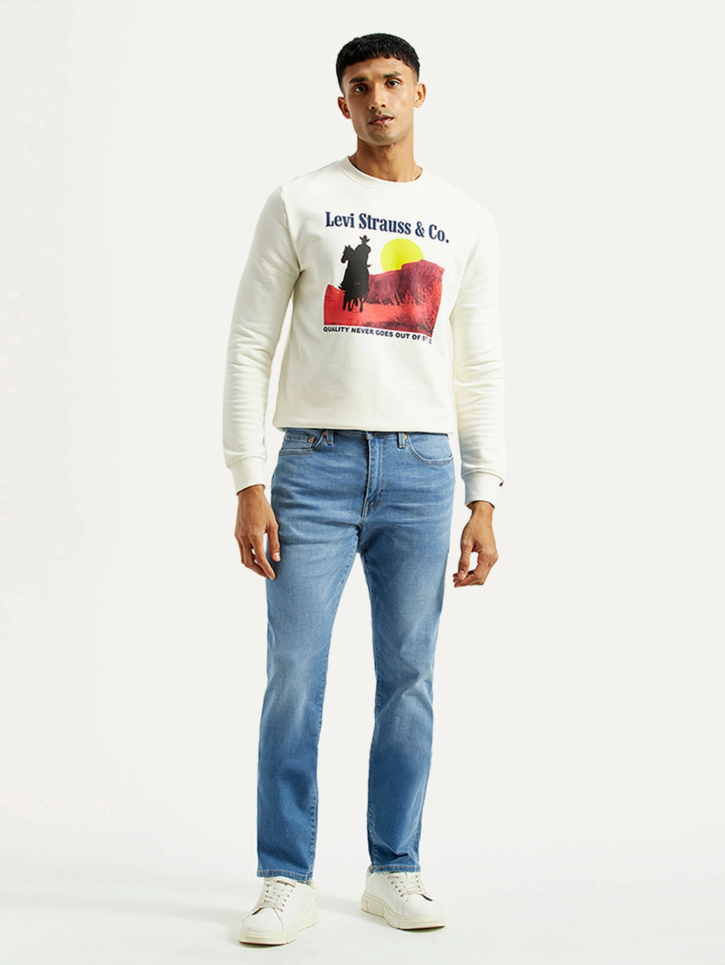 Men's 511 Light Blue Slim Fit Mid Rise Selvedge Jeans Couple Look Elegant Summer Vibes Neutral Fabric