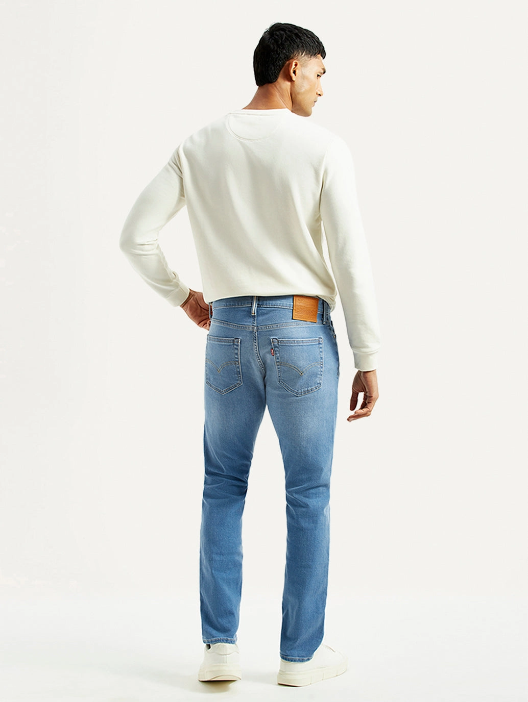 Men's 511 Light Blue Slim Fit Mid Rise Selvedge Jeans Daily Attire Neutral Style