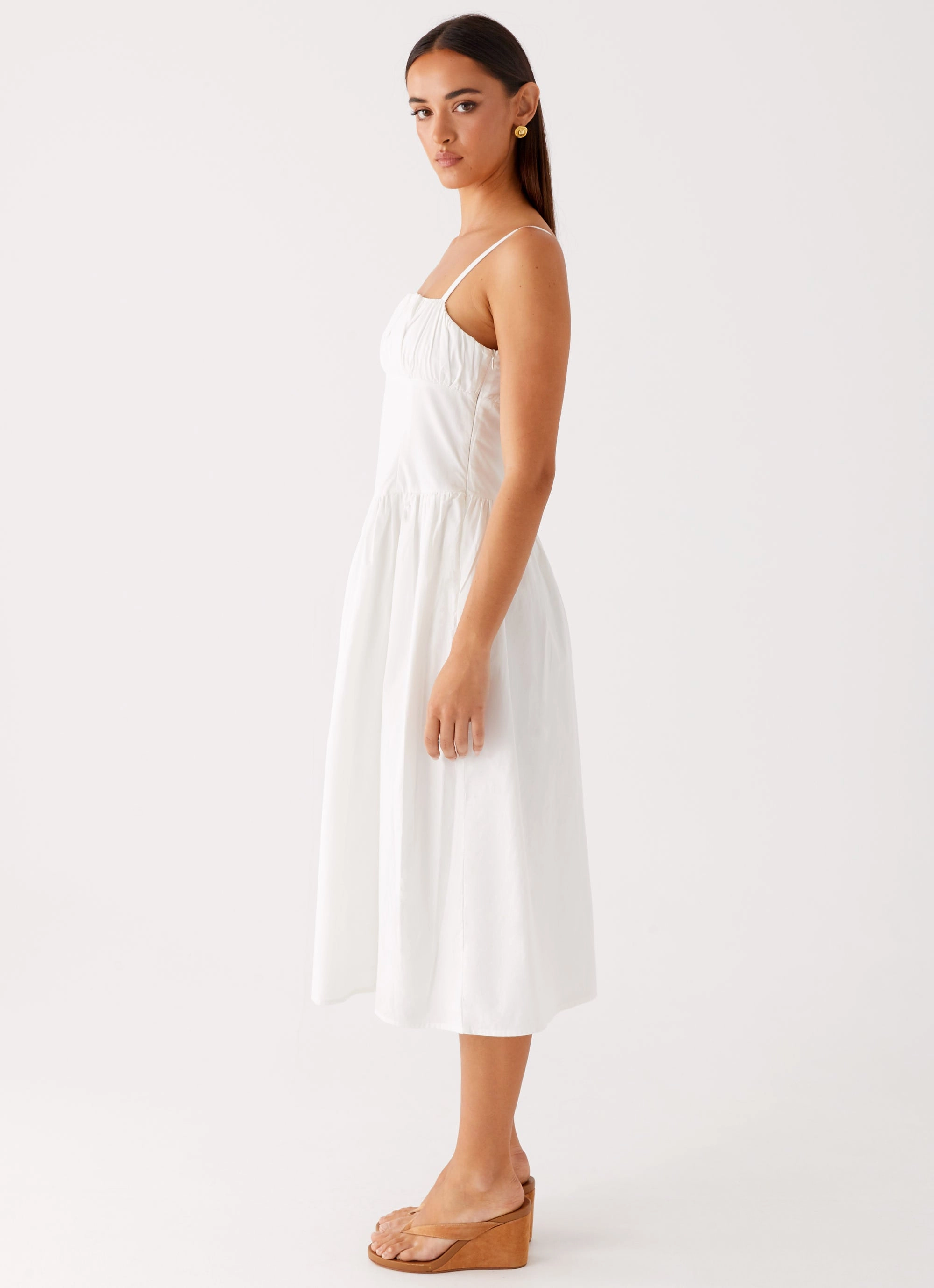 Phillipa Midi Dress - White Basic essential Modern Design