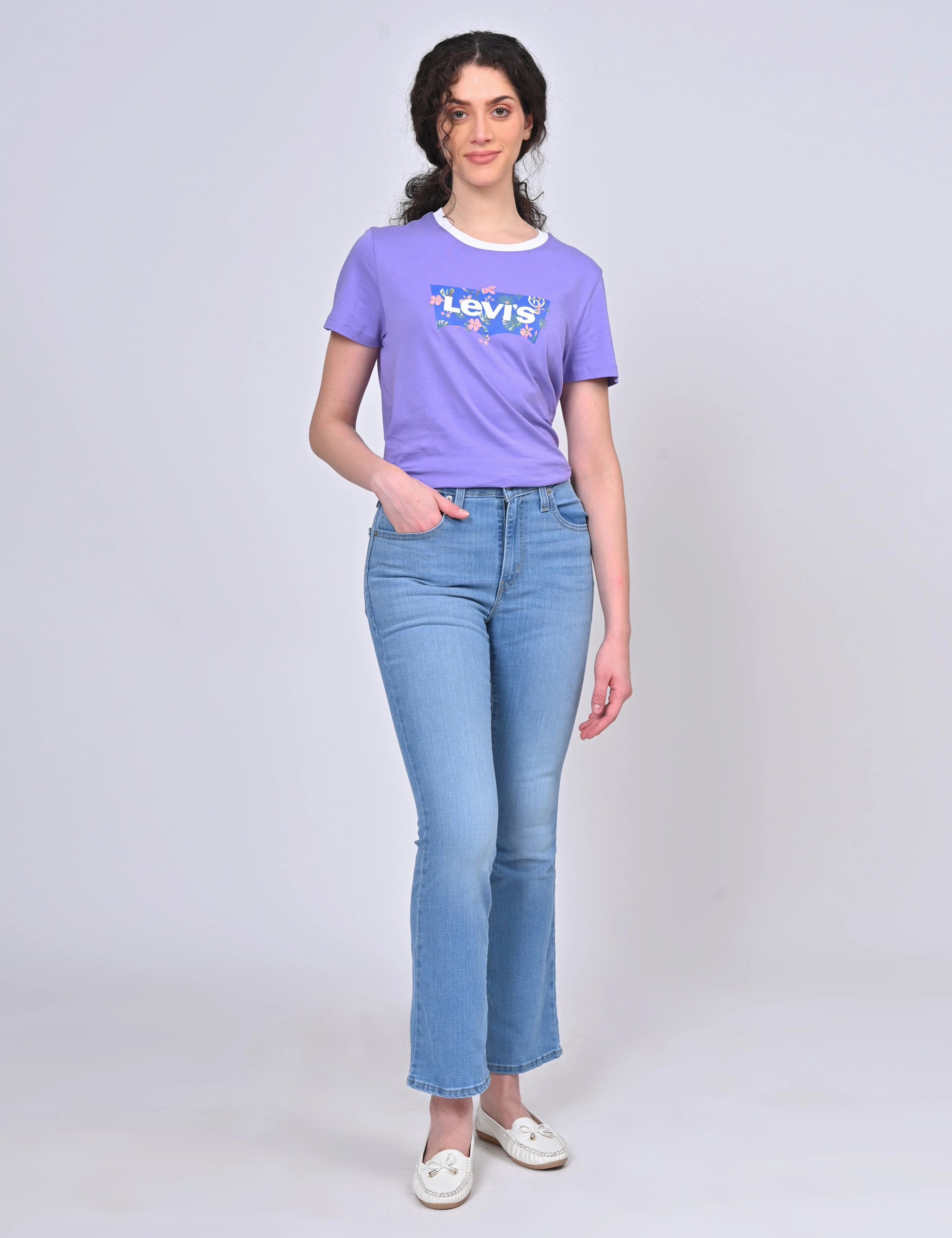 Couple Look Athlete Fit Festival Outfit Fashion friendly Women's 725 Blue Flared Fit High Rise Jeans