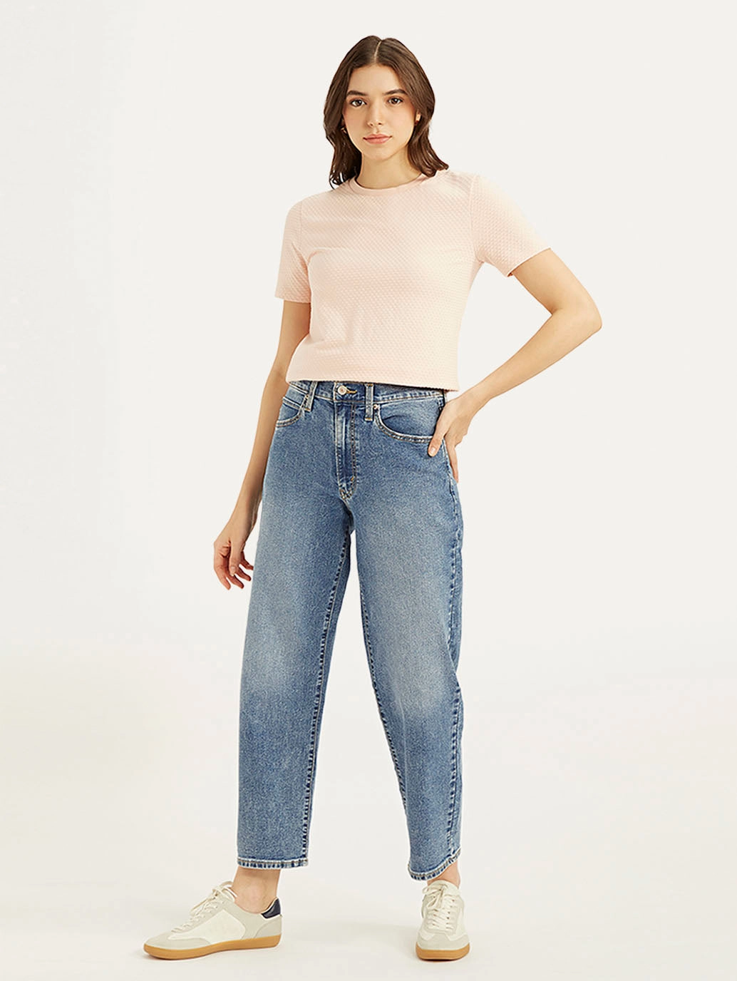 Women's 94 Blue Baggy Fit Mid Rise Jeans Unisex Wear Classic Professional Wear