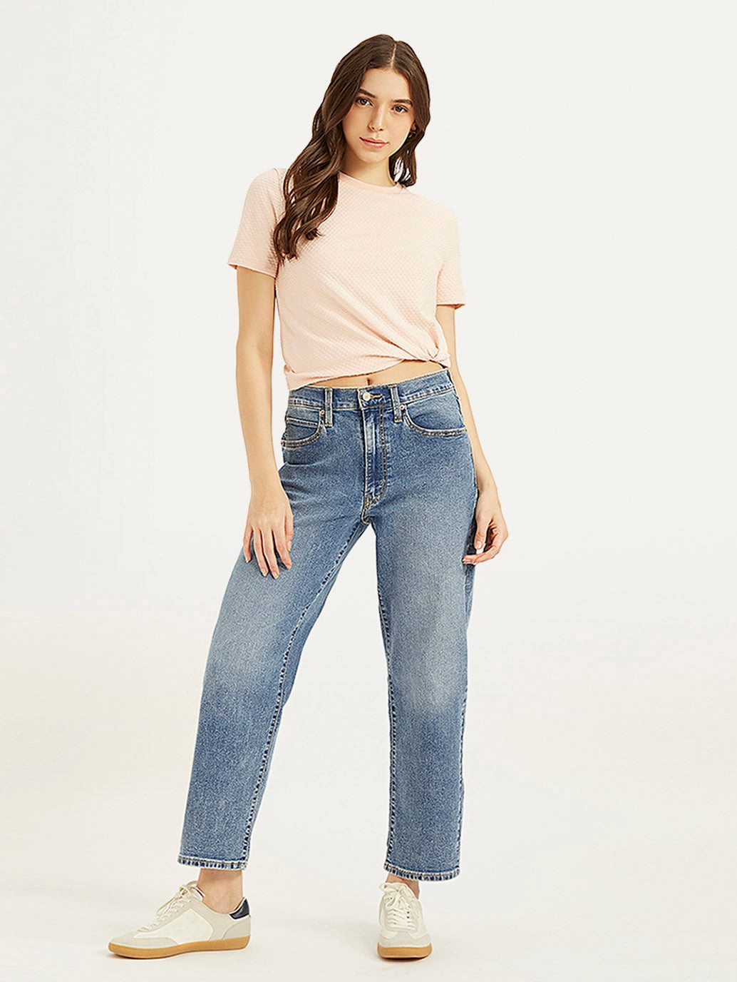 Urban Explorer Evening Stroll Casual Friday Women's 94 Blue Baggy Fit Mid Rise Jeans