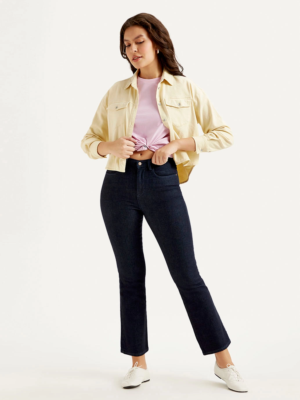 Everyday Motion Go To Outfit Women's Redloop 725 Navy Blue Flared Fit Mid Rise Jeans