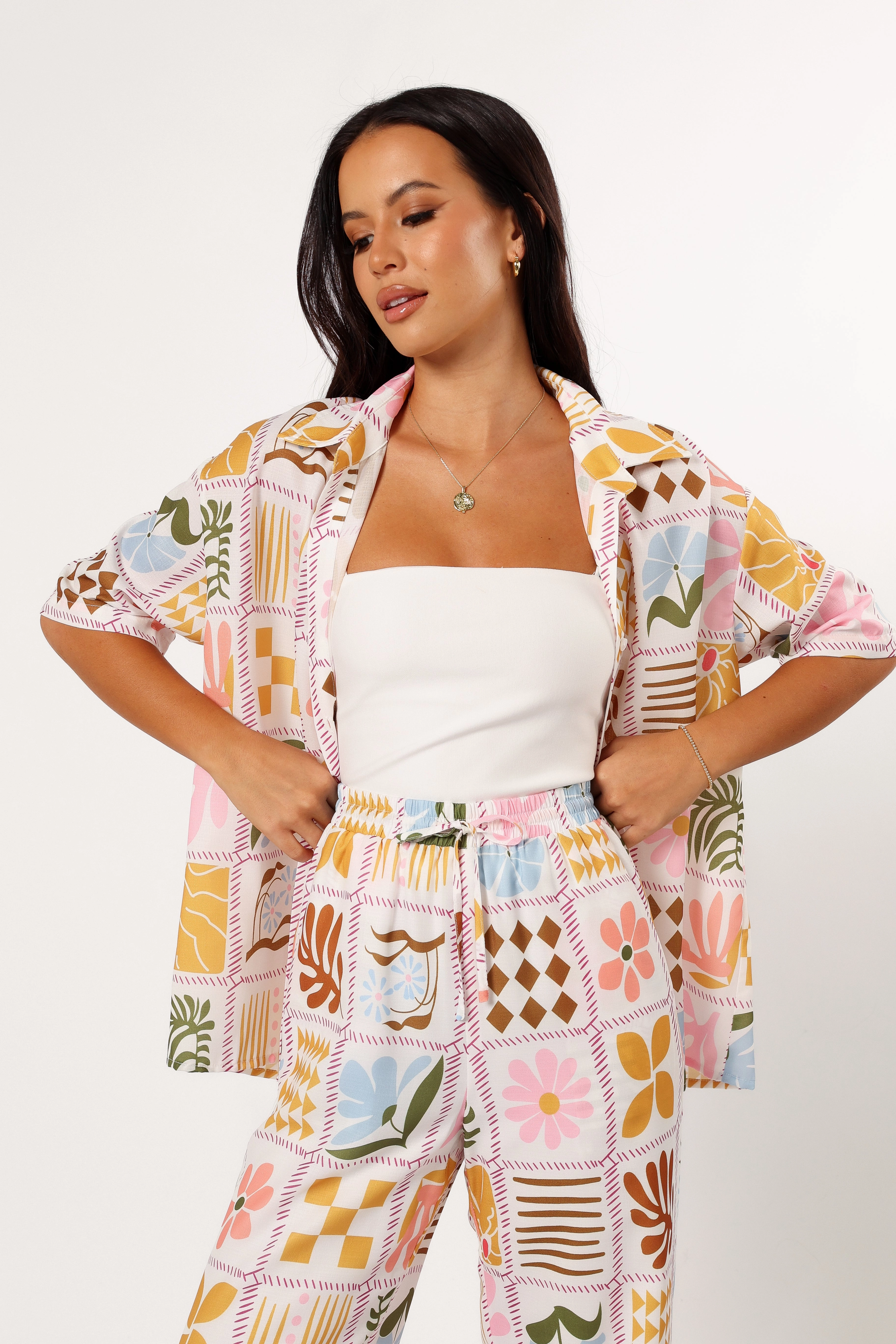 Bold Graphics Shay Top - White Multi