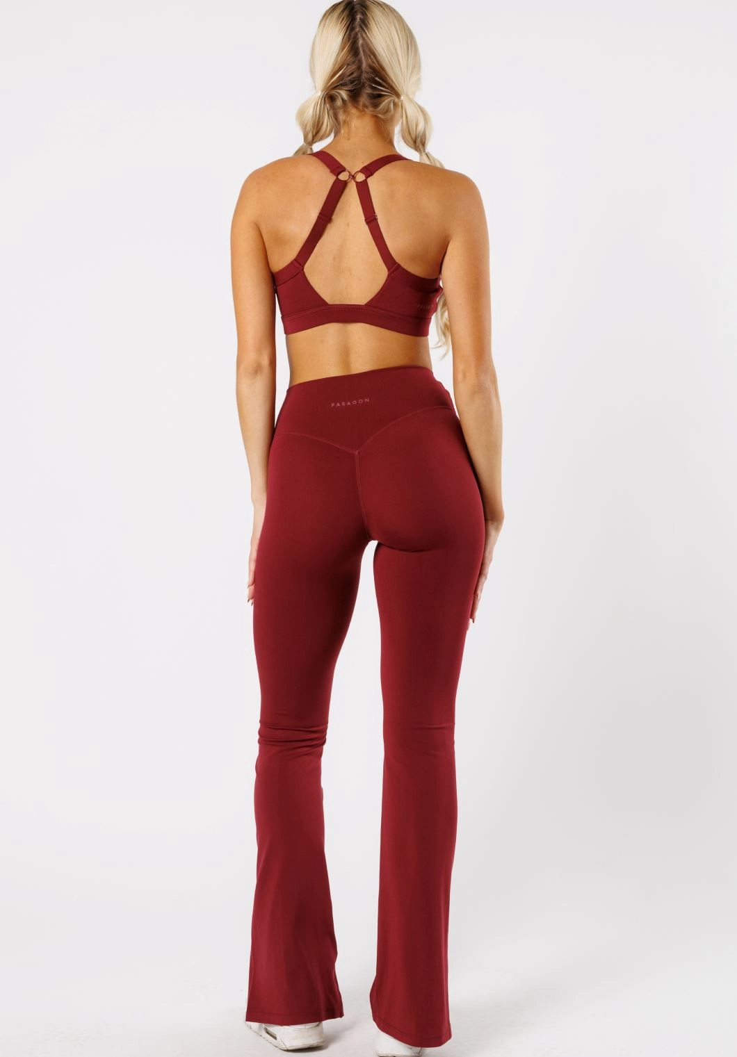 Tagless label Reluna? Front Slit Sculptseam? Flare Leggings 34" Red Velvet