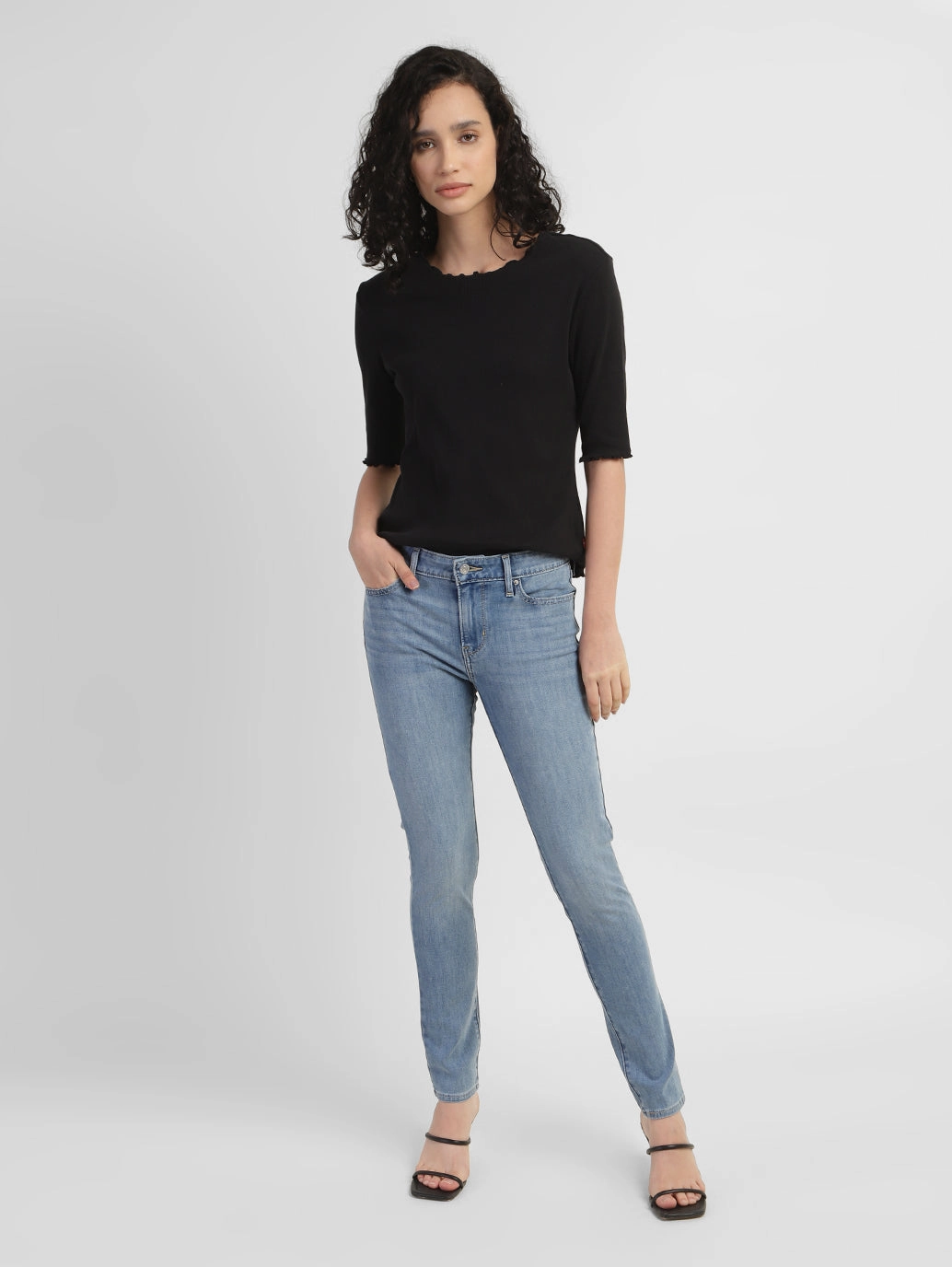 Night Out Rainy Day Anytime Fit Women's 711 Blue Skinny Fit Mid Rise Jeans