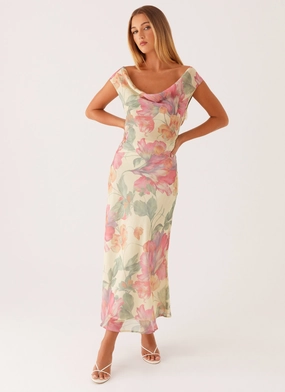 Lazy Pick Role Model Maxi Dress - Yellow Peony