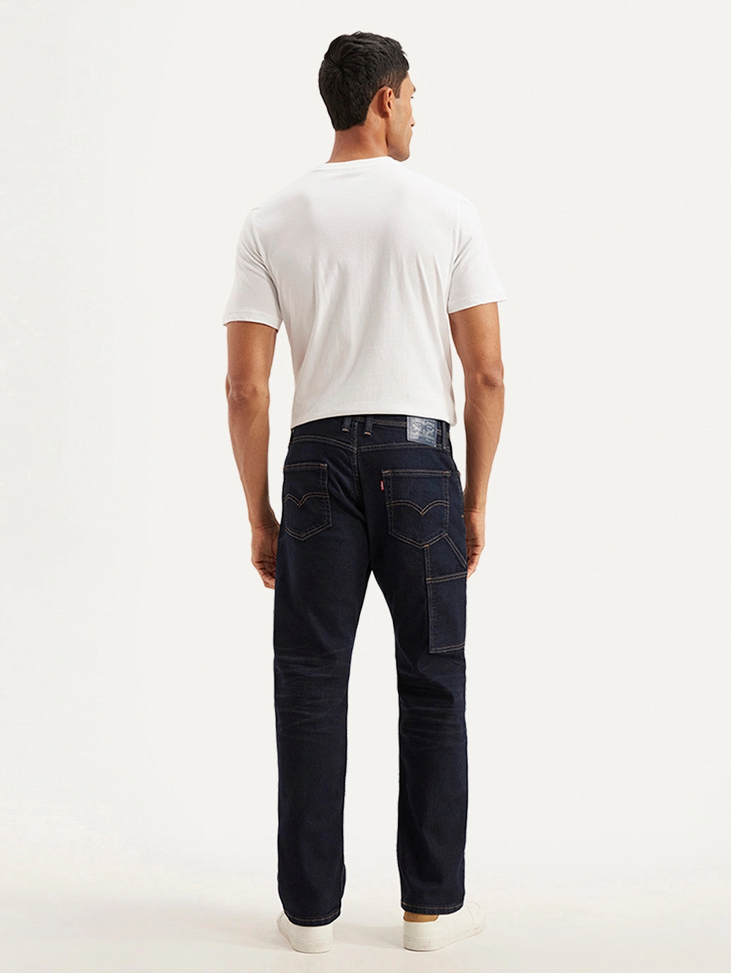 Men's 555 Navy Blue Relaxed Straight Mid Rise Utility  Jeans Smart Comfort