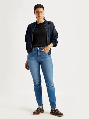 Women's 724 Blue Straight Fit High Rise Jeans Ready Choice