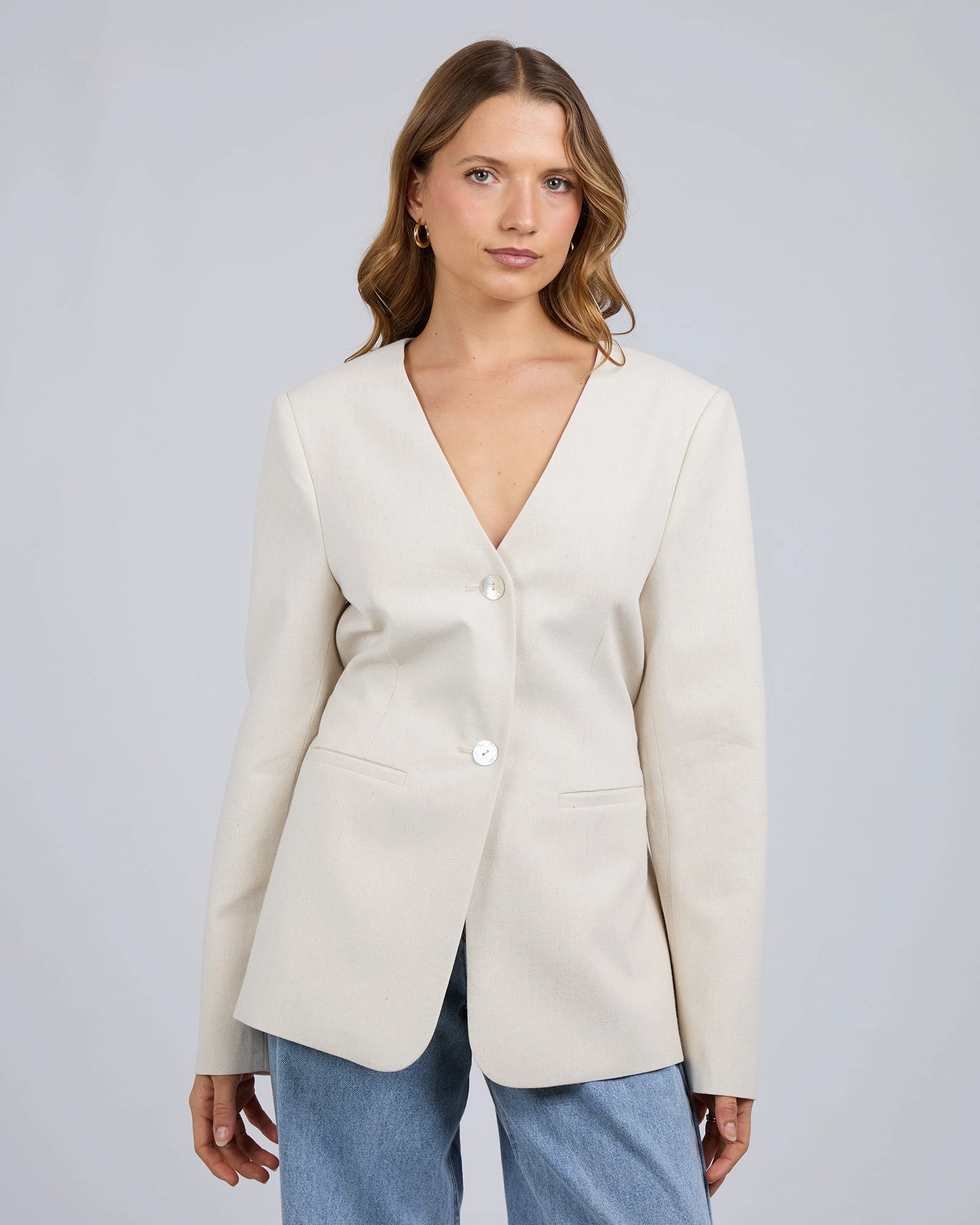 Silent Theory Matilda Linen Blazer Natural Active Wear