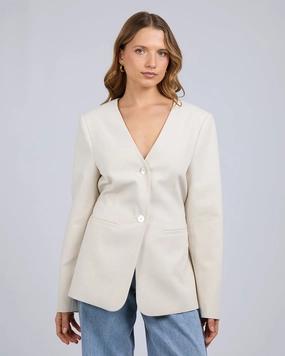 Silent Theory Matilda Linen Blazer Natural Active Wear