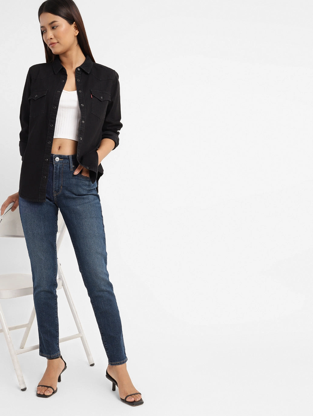 Functional Casual Women's 711 Blue Skinny Fit Mid Rise Jeans