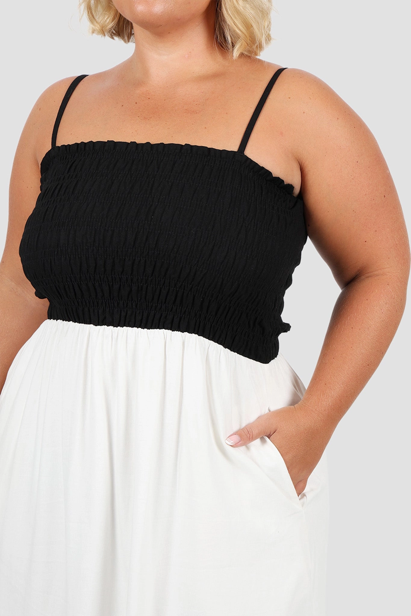 RILORA DRESS B&W Comfortable fit dress for all body types Perfect Layering