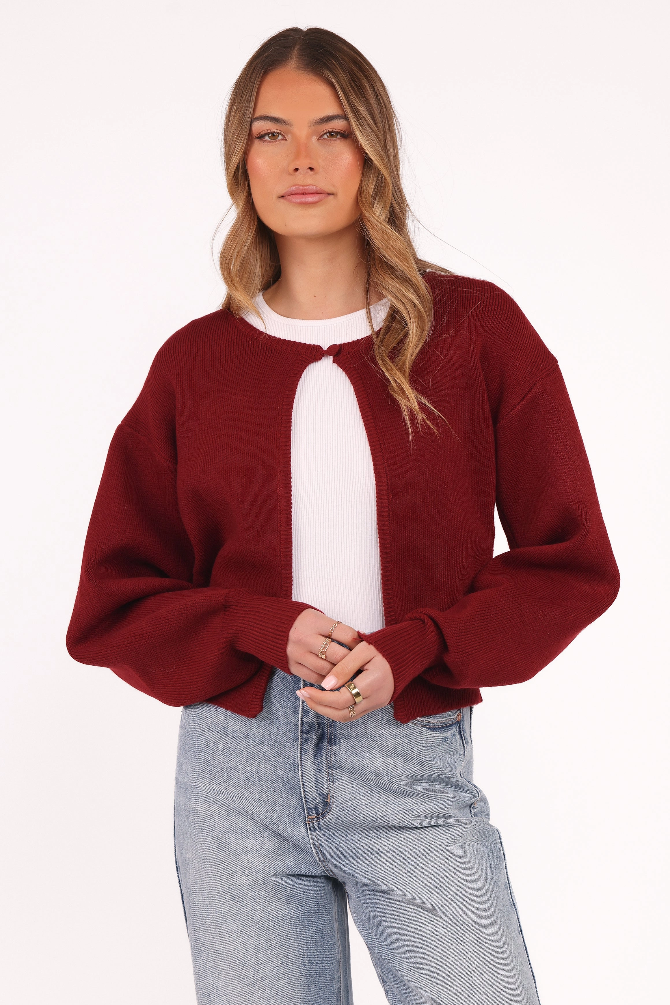 Fresh Season Relax time Ripley Knit Cardigan - Berry