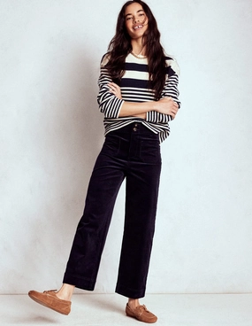 Chill Mode Sporty Appeal Primrose Cord Trousers-Navy