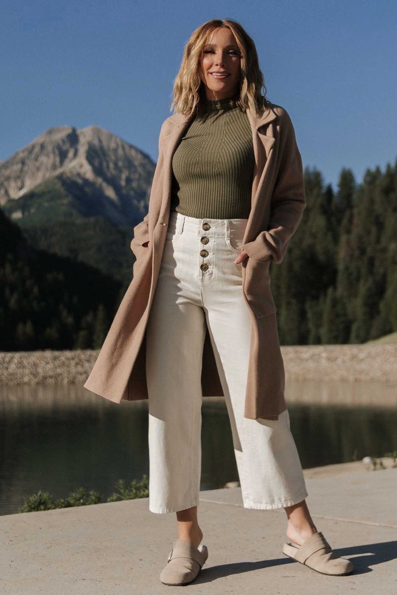 Convertible styles Roland Long Jacket | Light Camel