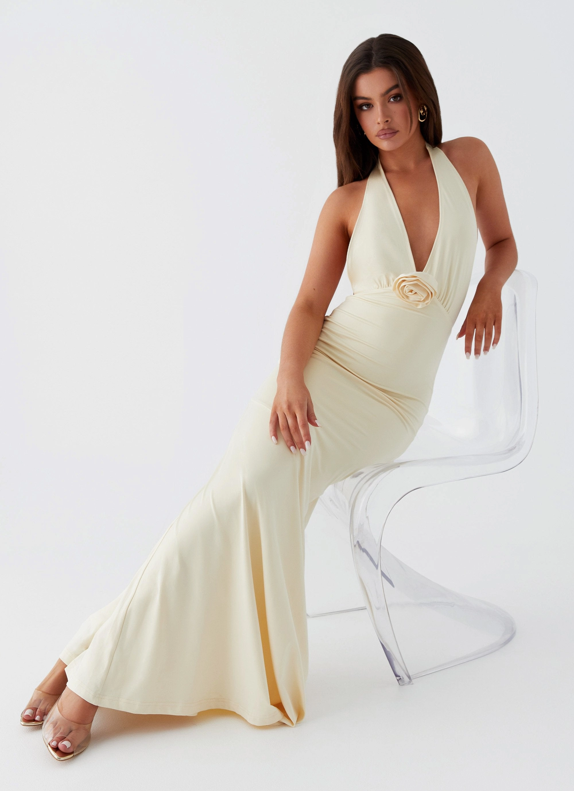 Eliza Rose Maxi Dress - Yellow Bright Appeal Soft Stretch