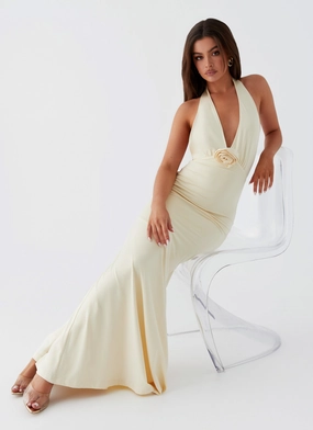 Eliza Rose Maxi Dress - Yellow Bright Appeal Soft Stretch