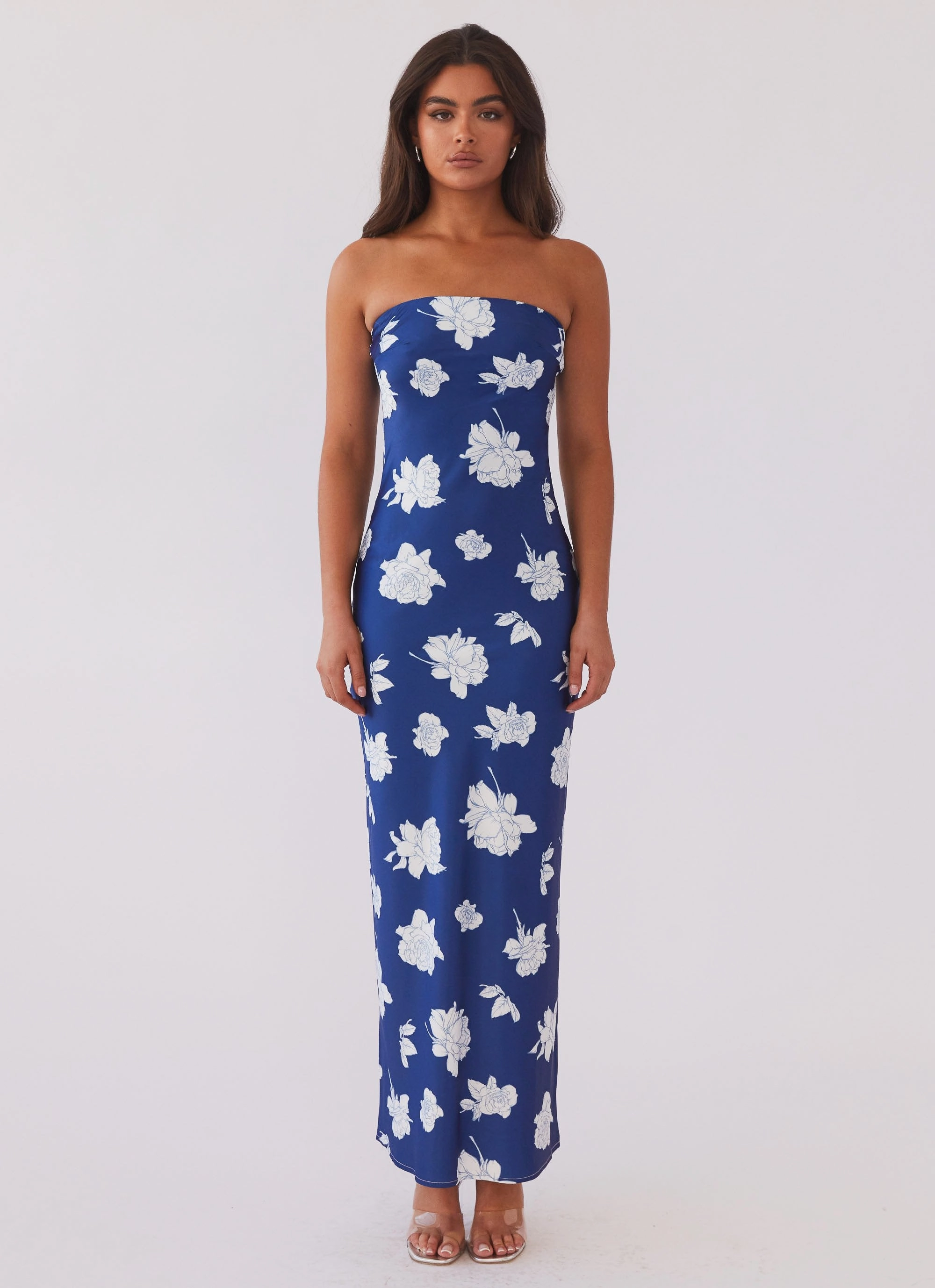 Stylish Silhouette What I Want Maxi Dress - Navy Flora