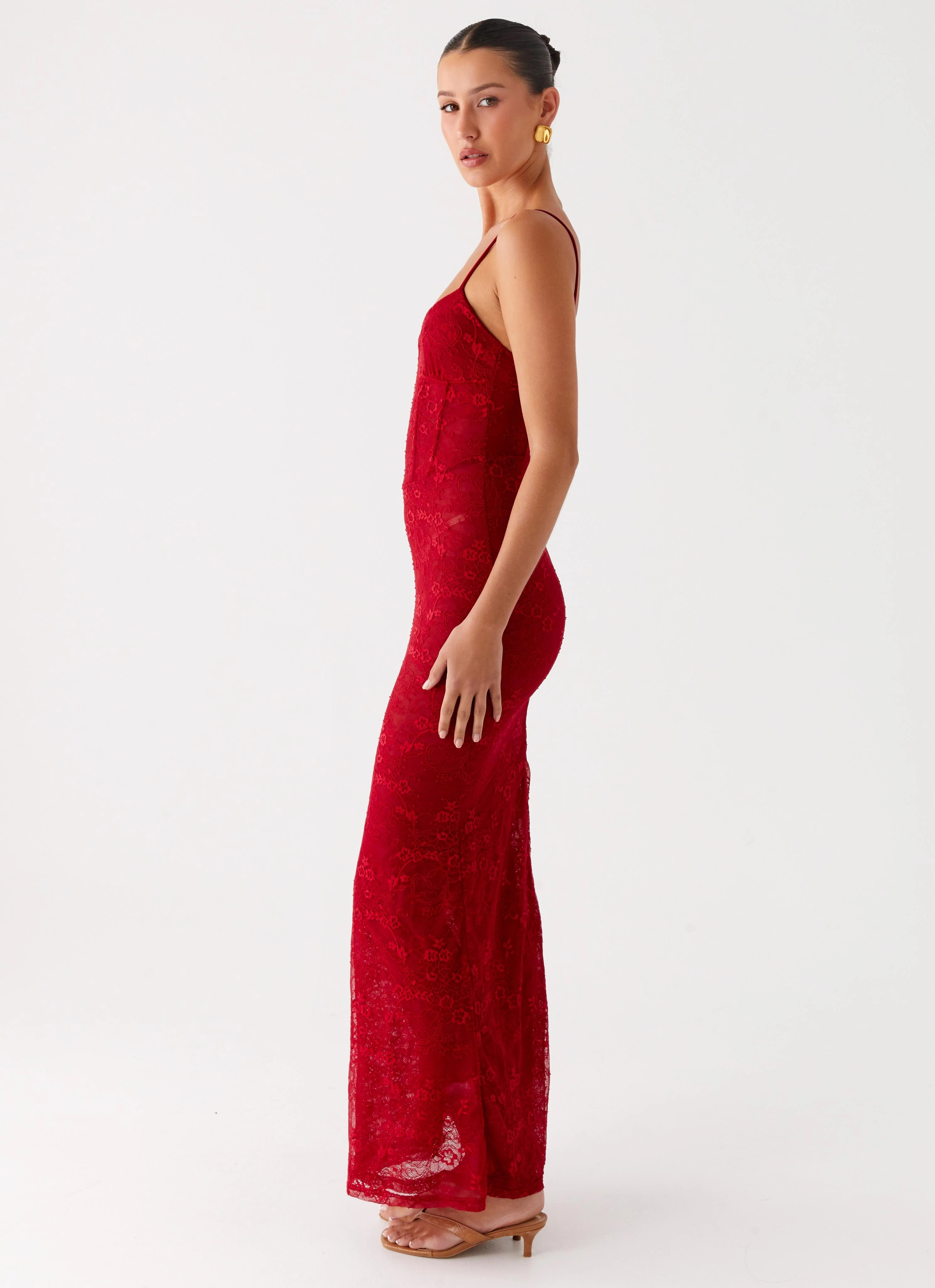 Rosa Corset Maxi Dress - Red Edge Shape Dream Look