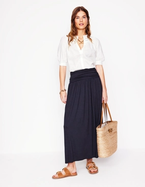 Rosaline Jersey Skirt-Navy Natural Look Neutral palette