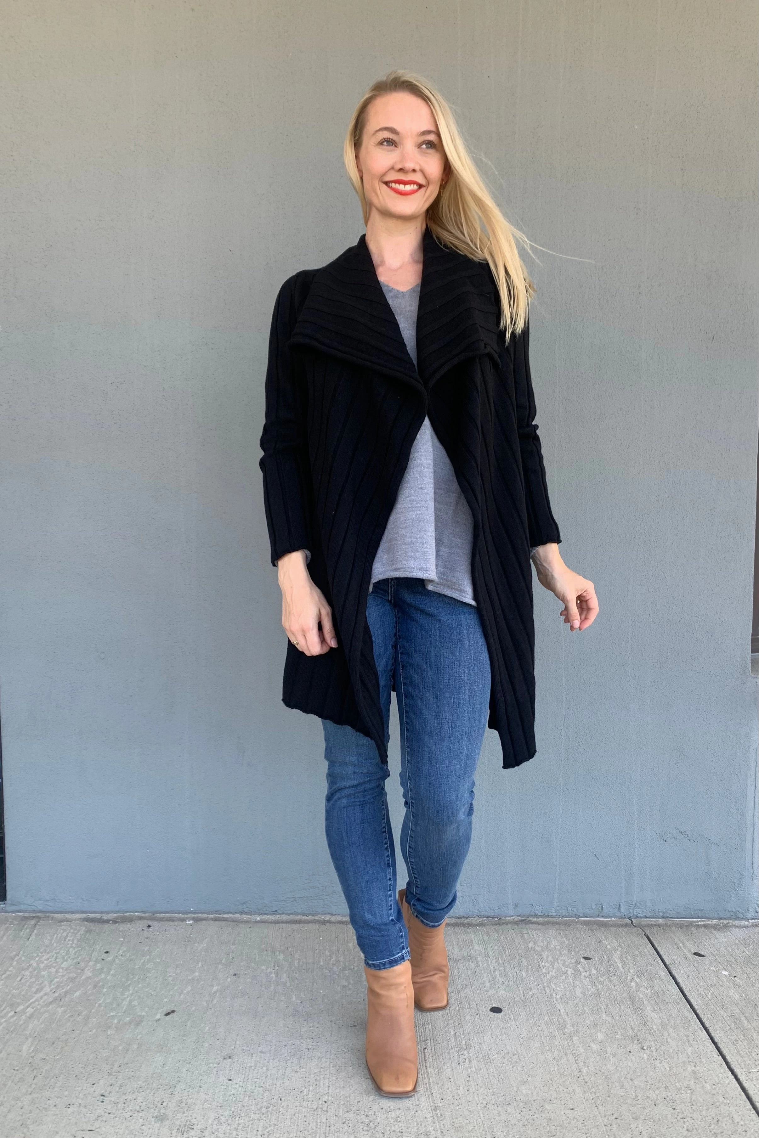 Layered Hem Design Abrasion Resistant Edges Royal Merino - RM3008 Rib Coat