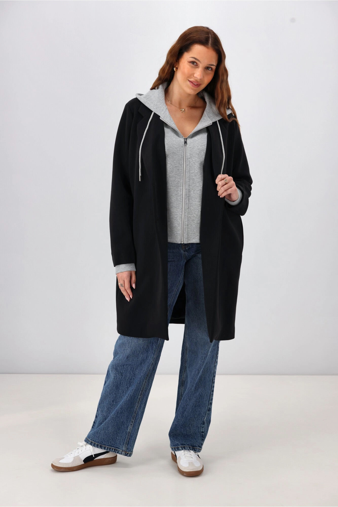 Shine On Label Unity Jacket with Detachable Hood & Zip Insert Black with Grey abrasion resistant coating