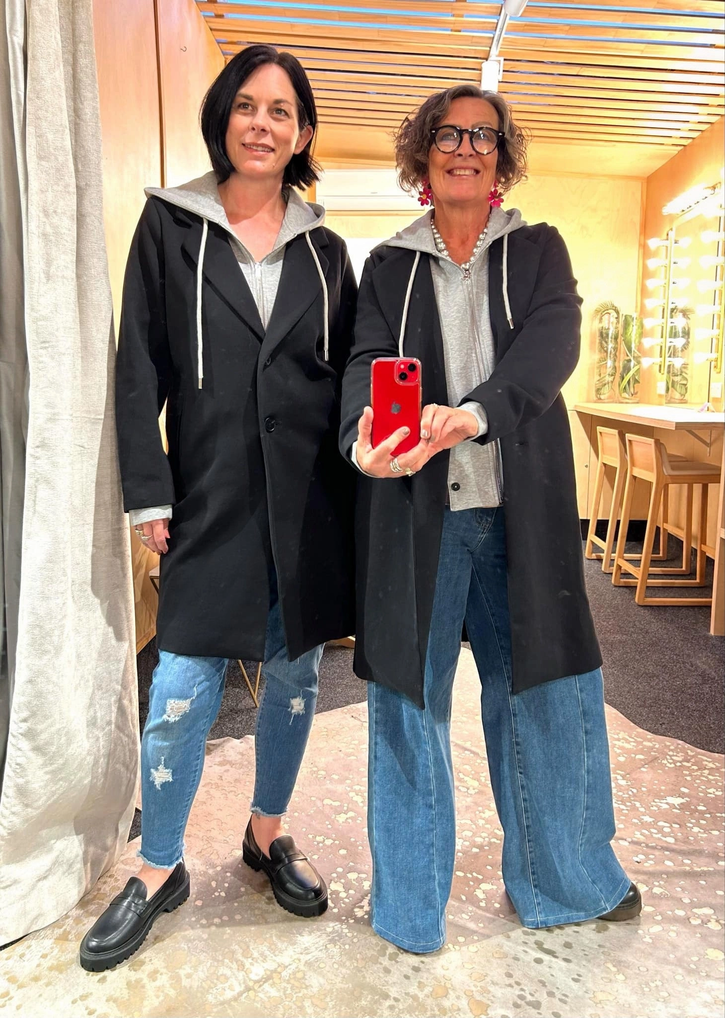 Shine On Label Unity Jacket with Detachable Hood & Zip Insert Black with Grey All Year heavy duty fabric