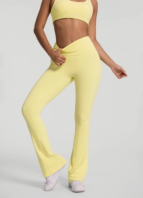 Comfortable Shape Ruched Flared Leggings