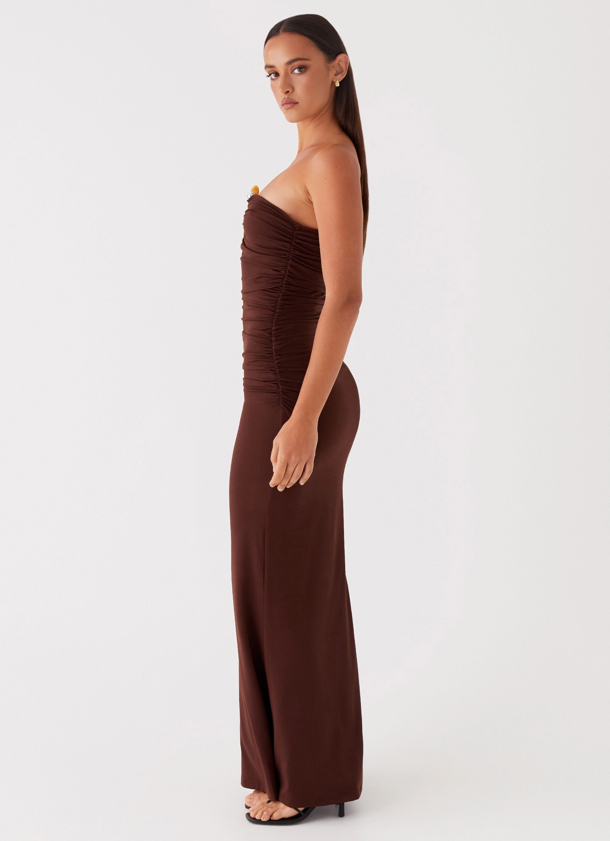 Curve Friendly Rudy Maxi Dress - Brown