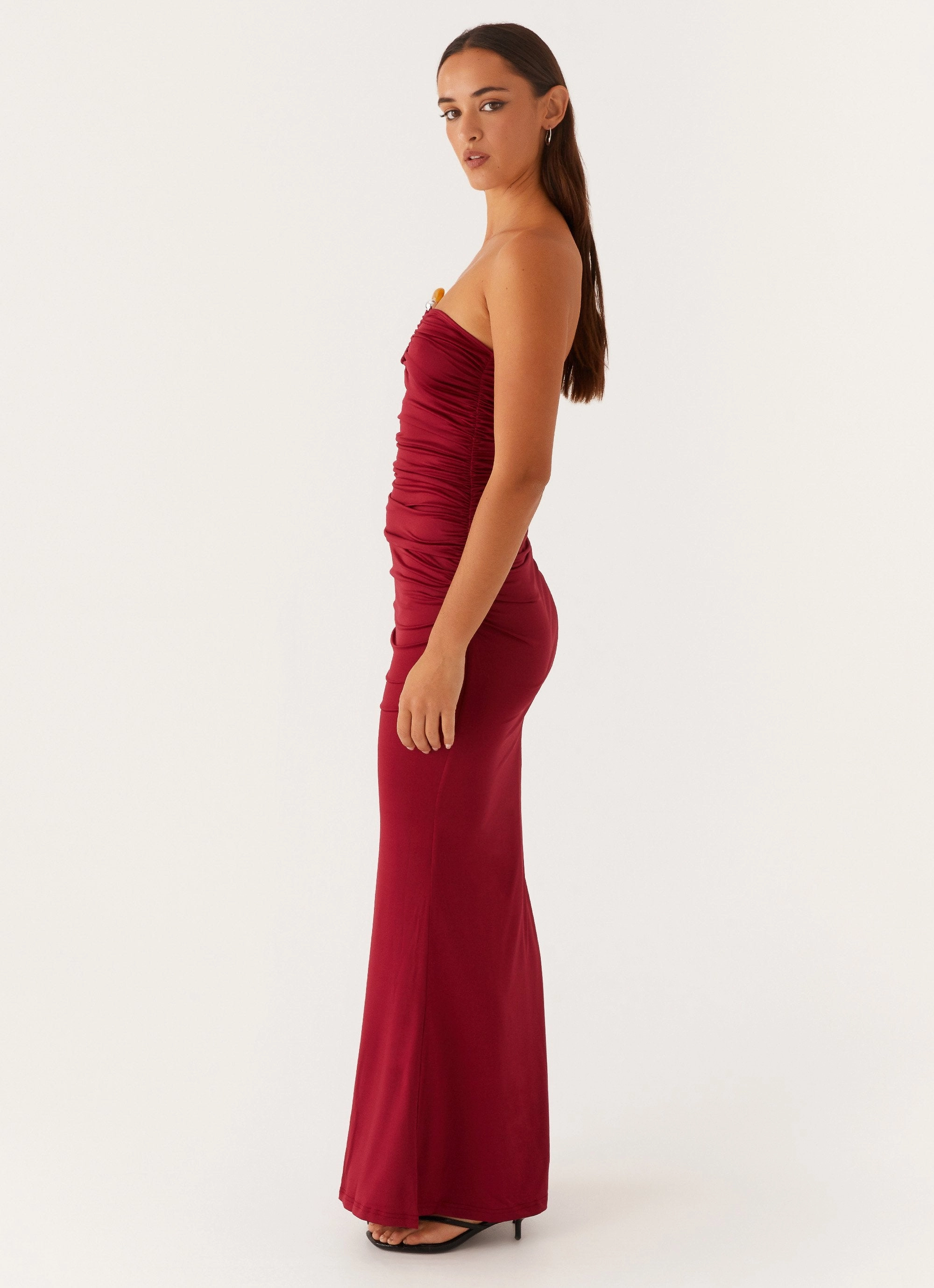 Body Positive Layered Volume Rudy Maxi Dress - Maroon