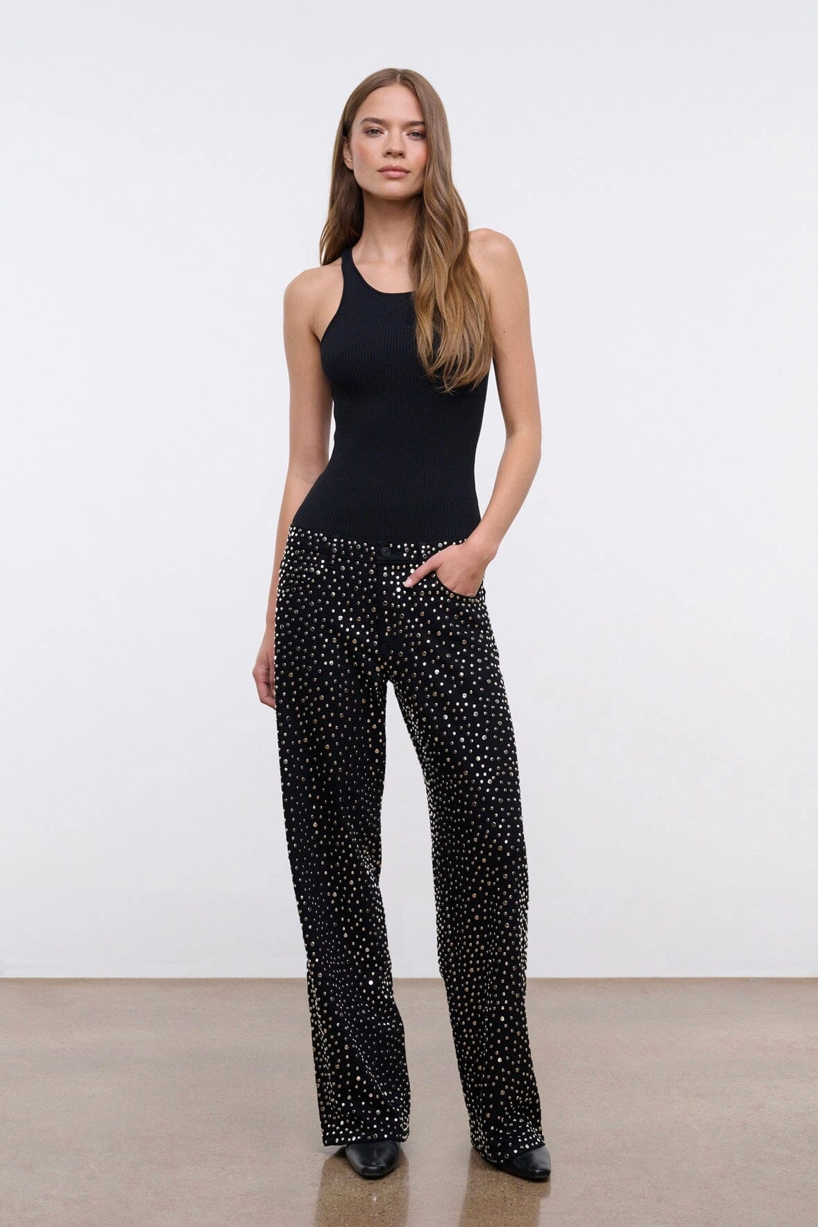 GUS RELAXED JEAN | STUDDED BLACK Smooth Lightweight