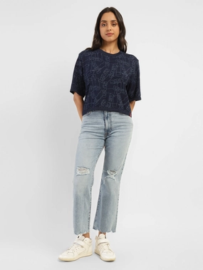 Women's Blue Bootcut Fit High Rise Jeans Everyday Comfort Wear Professional Wear Artist Vibe