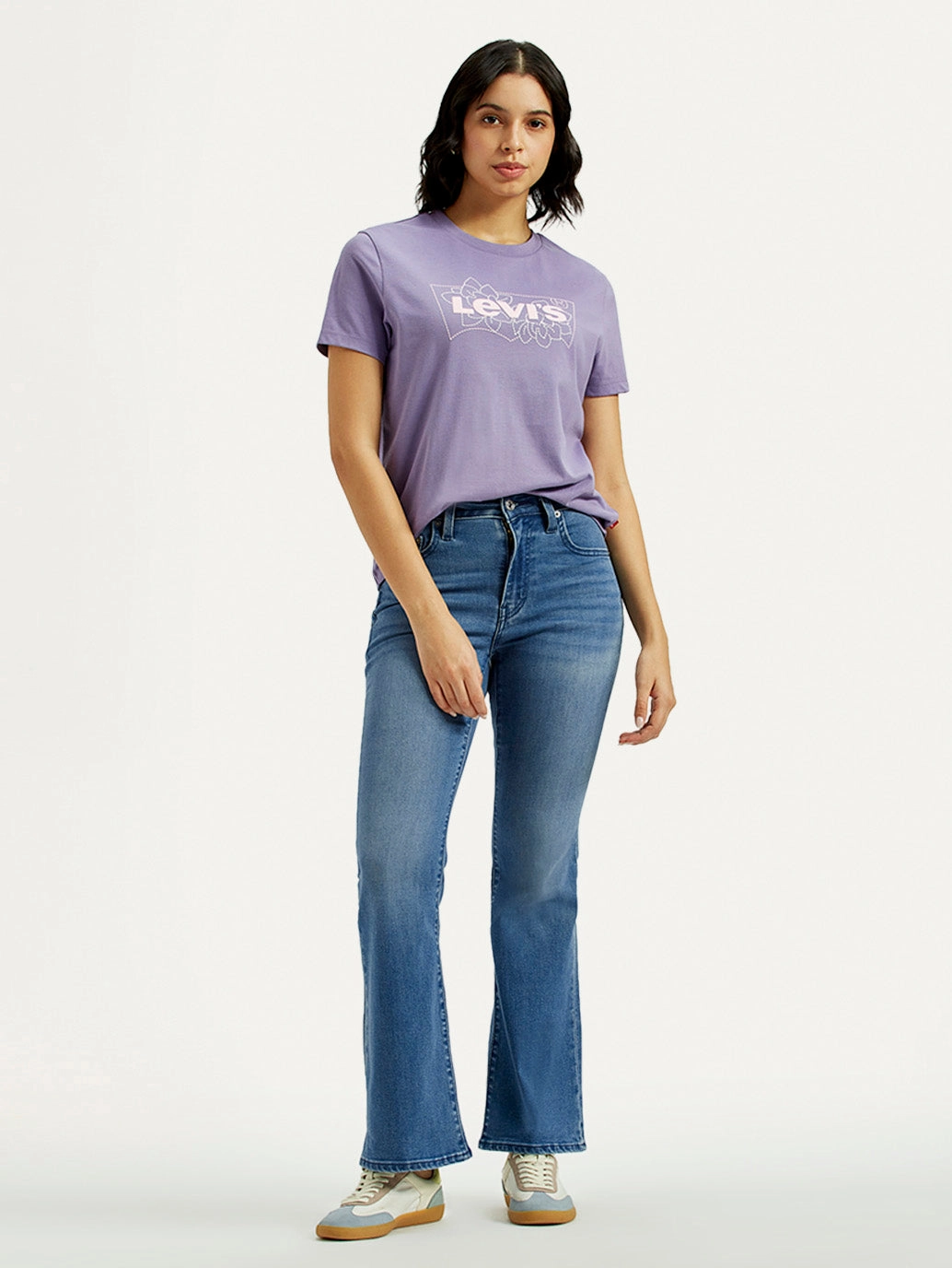 Women's 726 Mid Indigo Flared Fit High Rise Jeans Daily Fashion