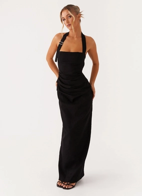 Rumour Has it Maxi Dress - Black Soft Material
