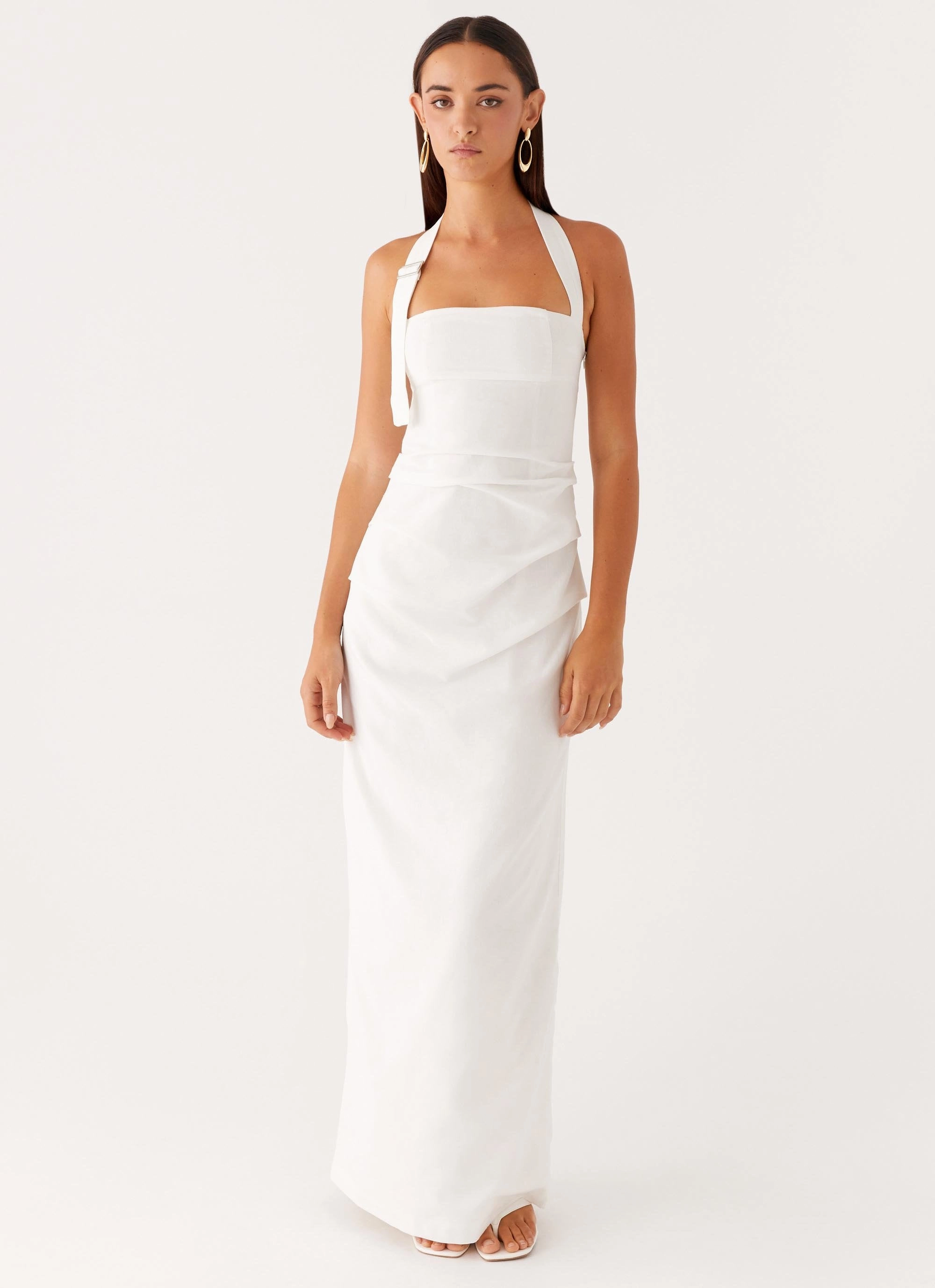 Rumour Has it Maxi Dress - White Flowing Layers