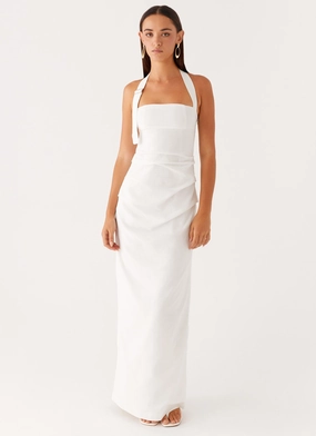 Rumour Has it Maxi Dress - White Flowing Layers