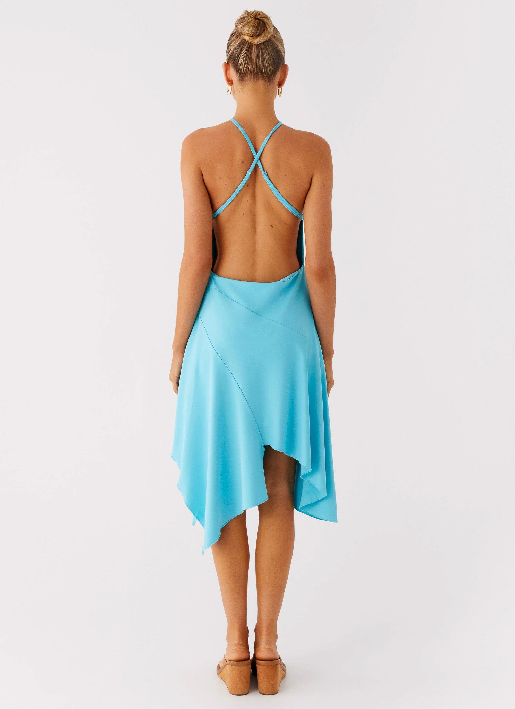 Salt Kiss Midi Dress - Turquoise Clean Tone Gentle Look