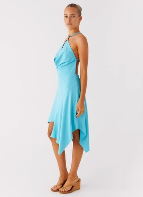 Salt Kiss Midi Dress - Turquoise Flow Friendly Refined Feel