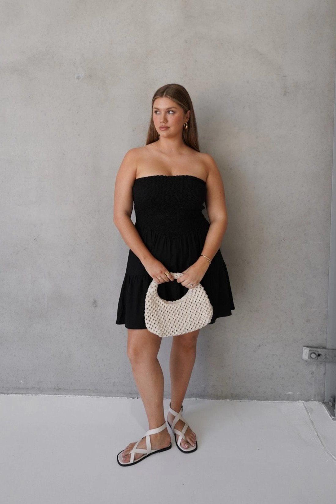 RYLIN DRESS BLACK Sharp Finish Flattering Lines