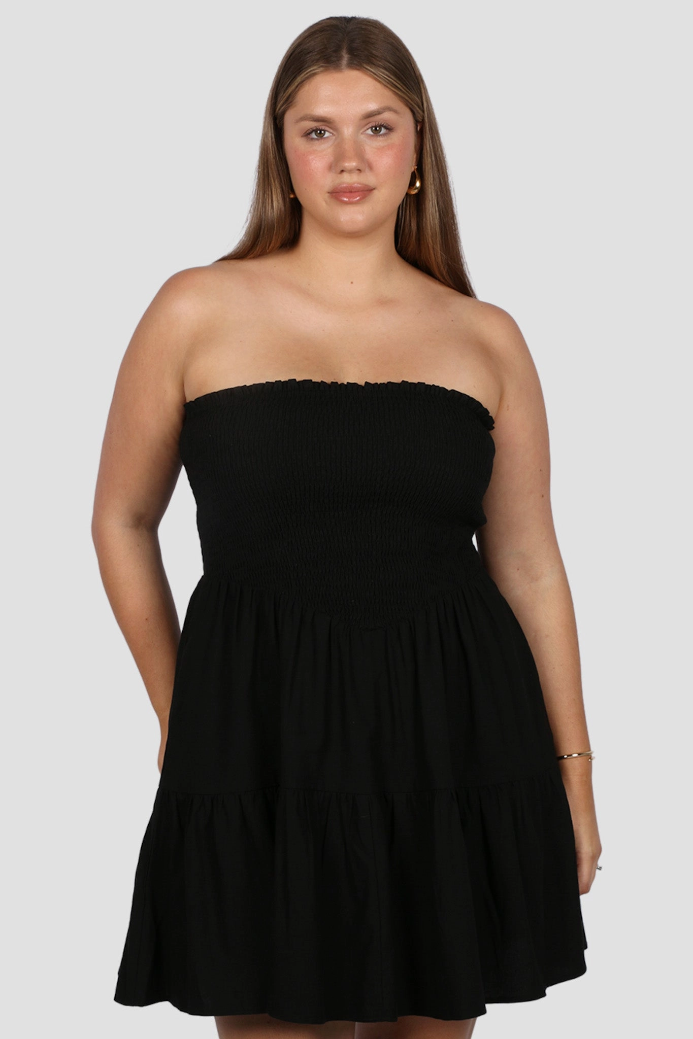RYLIN DRESS BLACK Fall Fashion WideCollarDesign