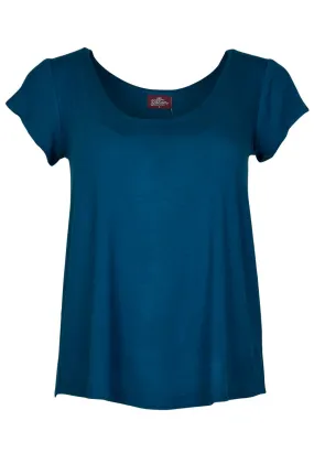 Salaam Solid Cora Tee | Marine Cozy and Relaxed Stretch Comfort Floral Pattern