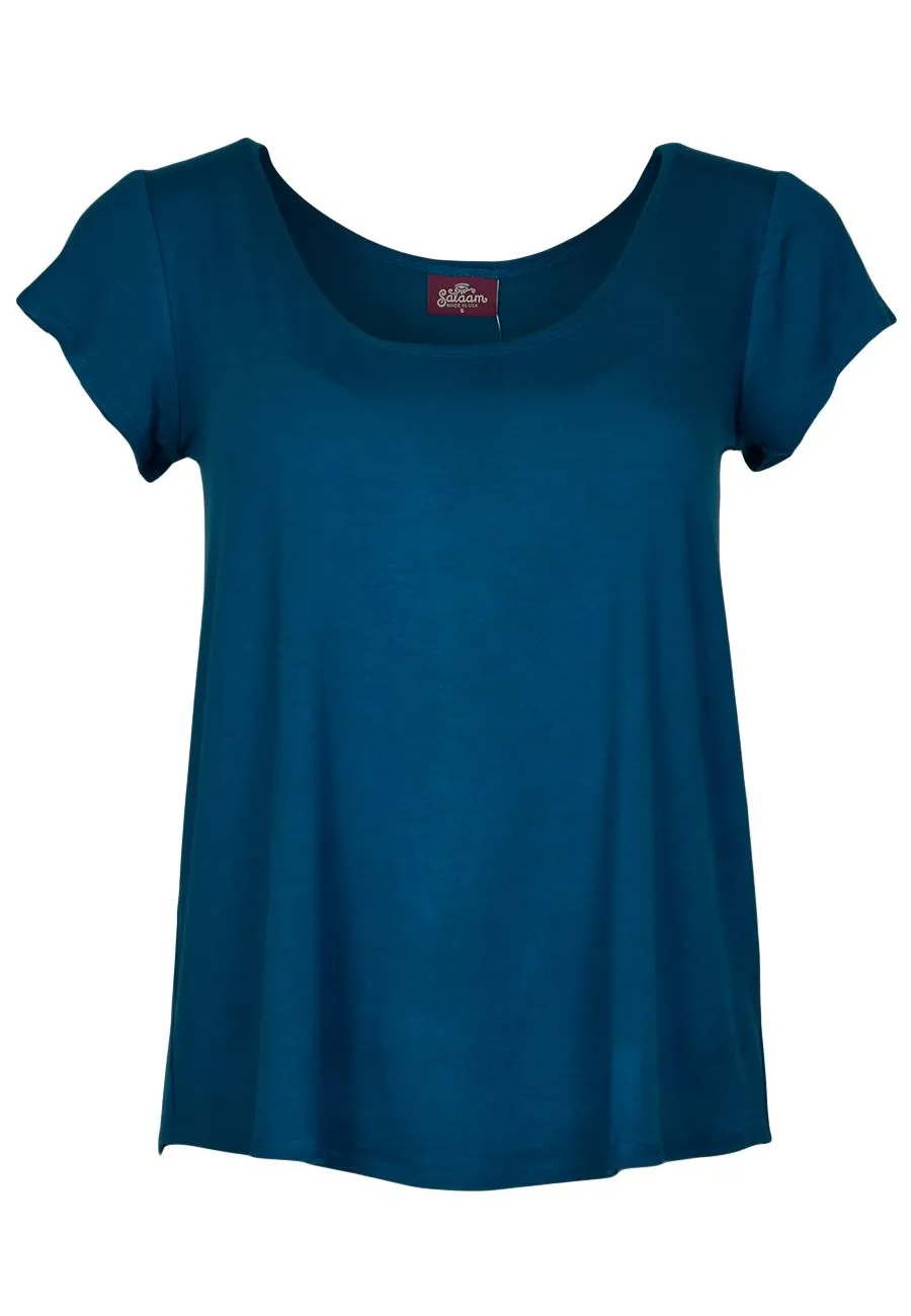 Fresh Trend Salaam Solid Cora Tee | Marine Cozy and Relaxed
